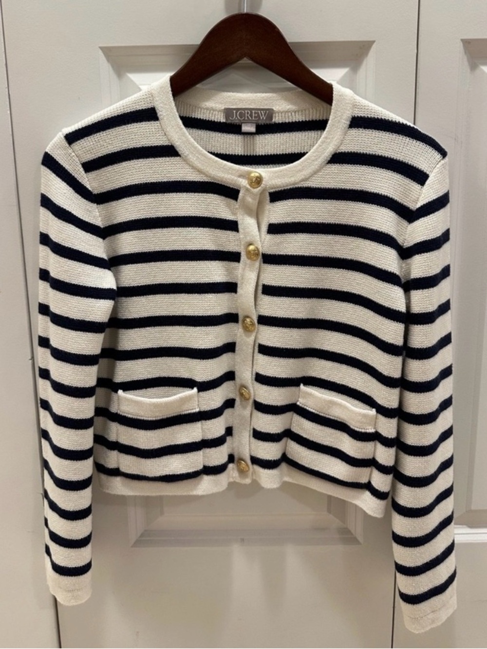 JCrew Emilie sweater lady jacket in stripe XS